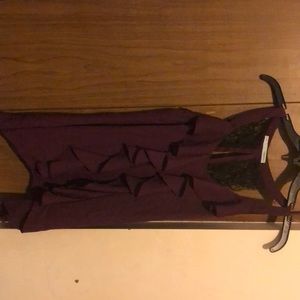 Purple ruffled blouse